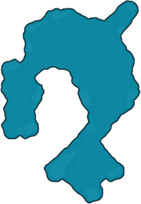 The texture for Cavern for a King Sublevel 1's radar map in Pikmin 4, rotated to face north.