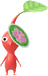 A Red Special Decor Pikmin with Spring Sticker decor from Pikmin Bloom.