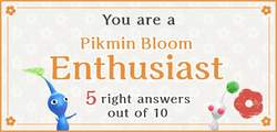 The image used when the Enthusiast title is earned on the Pikmin Bloom Master Quiz.