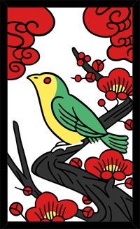 Hanafuda Warbling White Eye.png