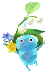 Lifelog artwork of an Ice Special Decor Pikmin with Flower Crown decor from Pikmin Bloom.