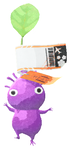Lifelog artwork of a Purple Airport Decor Pikmin with Luggage Tag decor from Pikmin Bloom.