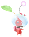 Lifelog artwork of a Red Special Decor Pikmin with Koppaite Space Suit decor from Pikmin Bloom.