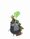 An animation of a Rock Pikmin with a 2025 Ornament from Pikmin Bloom.
