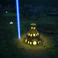 The save file image for The Central Flame at night.