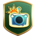 The "Shutterbug" badge in Pikmin 3 Deluxe.