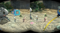 Page 1 of the special hint that appears to explain 2-player controls in Pikmin 3 Deluxe.