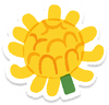 Lifelog artwork of a yellow chrysanthemum from Pikmin Bloom.