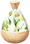 A full bottle of white tulip petals.
