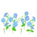 Texture for Blue Sweet pea flowers on the map in Pikmin Bloom.