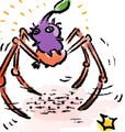 A Purple Pikmin riding a Fiery Dweevil as seen in the "Tried-and-True" comic.