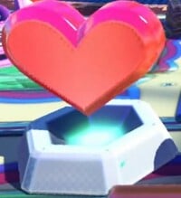 A heart statue in Nintendo Land.