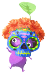Lifelog artwork of a Purple Special Decor Pikmin with Calavera decor from Pikmin Bloom.