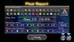 A successfully finished 10 day run of Pikmin 3.
