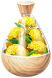 A full jar of yellow celosia petals from Pikmin Bloom.