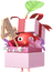 A Red Special Decor Pikmin with 4th Anniversary Flower Box decor from Pikmin Bloom.