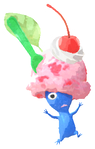 Lifelog artwork of a Blue Special Decor Pikmin with Ice Cream: 2024 Flavor decor from Pikmin Bloom.