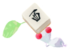 Lifelog artwork of a White Special Decor Pikmin with Mahjong Tile decor from Pikmin Bloom.