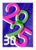 A stamp from Pikmin Bloom, used during the 2025 New Years Event.