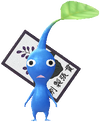 A Blue Special Decor Pikmin with Flower Card (Volume 2) decor from Pikmin Bloom.