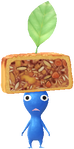 A Blue Special Decor Pikmin with Mooncake decor from Pikmin Bloom.