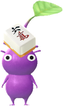 A Purple Special Decor Pikmin with Mahjong Tile decor from Pikmin Bloom.
