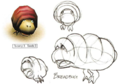Drawings of the Breadbug from the Pikmin Official Player's Guide.