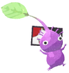 Lifelog artwork of a Purple Special Decor Pikmin with Flower Card decor from Pikmin Bloom.