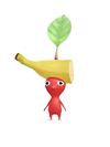 An animation of a Red Pikmin with a Banana from Pikmin Bloom.