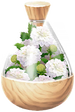 A full jar of white dahlia petals from Pikmin Bloom.