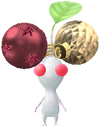 A White Special Decor Pikmin with Ball Ornament decor from Pikmin Bloom.