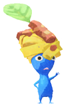 Lifelog artwork of a Blue Italian Restaurant Decor Pikmin with Pasta decor from Pikmin Bloom.
