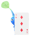 Lifelog artwork of a Blue Special Decor Pikmin with Playing Card decor from Pikmin Bloom.