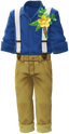 "Floral Outfit (Navy)" Mii dress part in Pikmin Bloom.