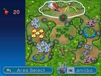 The Pikmin Park's map at the start of the game.