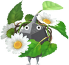 A Rock Special Decor Pikmin with Flower Crown decor from Pikmin Bloom.