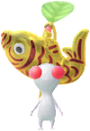 A White Special Decor Pikmin with Lunar New Year Ornament: Gold decor from Pikmin Bloom.