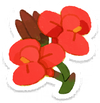 Lifelog artwork of a red canna lily from Pikmin Bloom.
