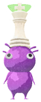 Lifelog artwork of a Purple Special Decor Pikmin with Chess Piece decor from Pikmin Bloom.
