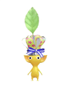 An animation of a Yellow Pikmin with a Shiny Chef Hat from Pikmin Bloom.