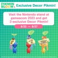 Promo art for the exclusive Decor Pikmin obtainable at the gamescon 2023 in Cologne, Germany.