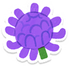 Lifelog artwork of a blue chrysanthemum from Pikmin Bloom.