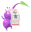 Lifelog artwork of a Purple Shrines and Temples Decor Pikmin with Fortune decor from Pikmin Bloom.