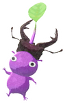 Lifelog artwork of a Purple Forest Decor Pikmin with Stag Beetle decor from Pikmin Bloom.