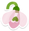 Lifelog artwork of a red snowdrop from Pikmin Bloom.