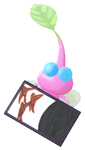 Lifelog artwork of a Winged Special Decor Pikmin with Flower Card decor from Pikmin Bloom.