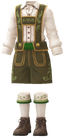 "Lederhosen-Style Outfit (Green)" Mii costume in Pikmin Bloom.