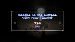 The Story Mode geyser confirmation menu in Pikmin 2.