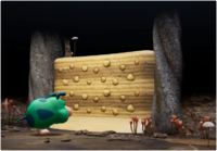 The image accompanying Olimar's voyage log #44 "Hectic Hollows".