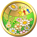 Master Flower Badge. The badge shows a Big Flower, 3 Pikmin, and several small flowers.